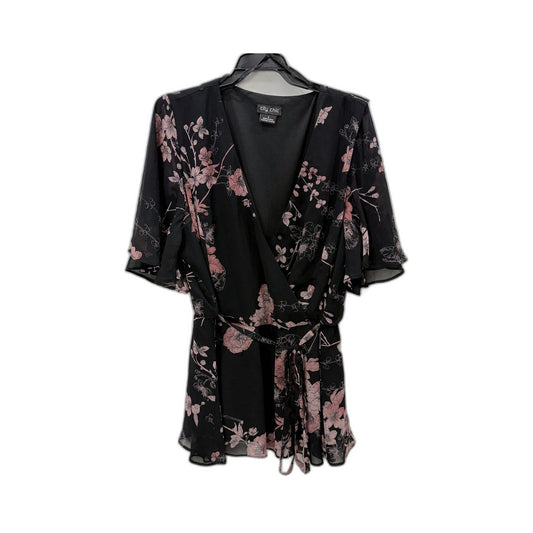 City Chic Womens Floral Print Midi Dress Casual Feminine Black Pink Size S NEW