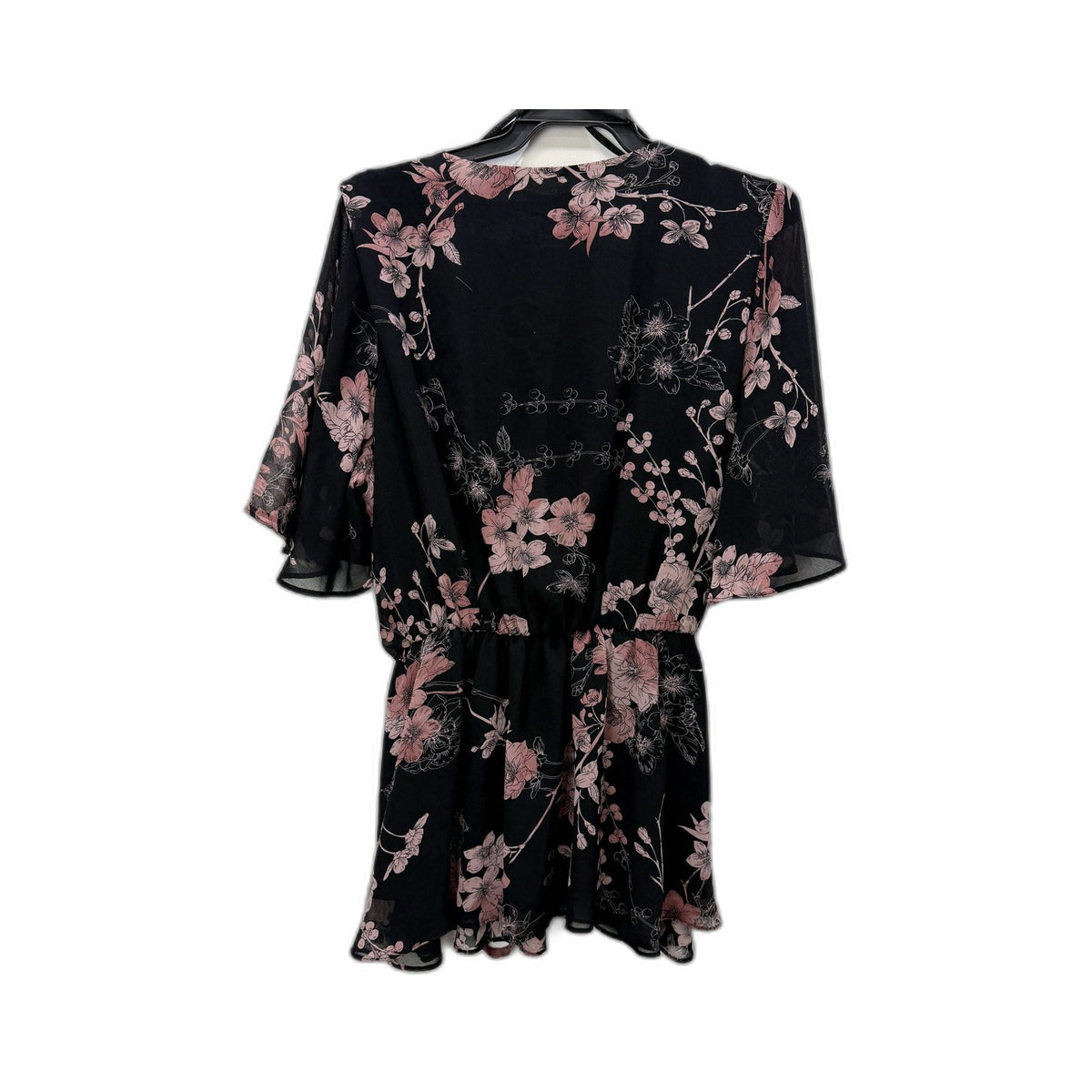 City Chic Womens Floral Print Midi Dress Casual Feminine Black Pink Size S NEW