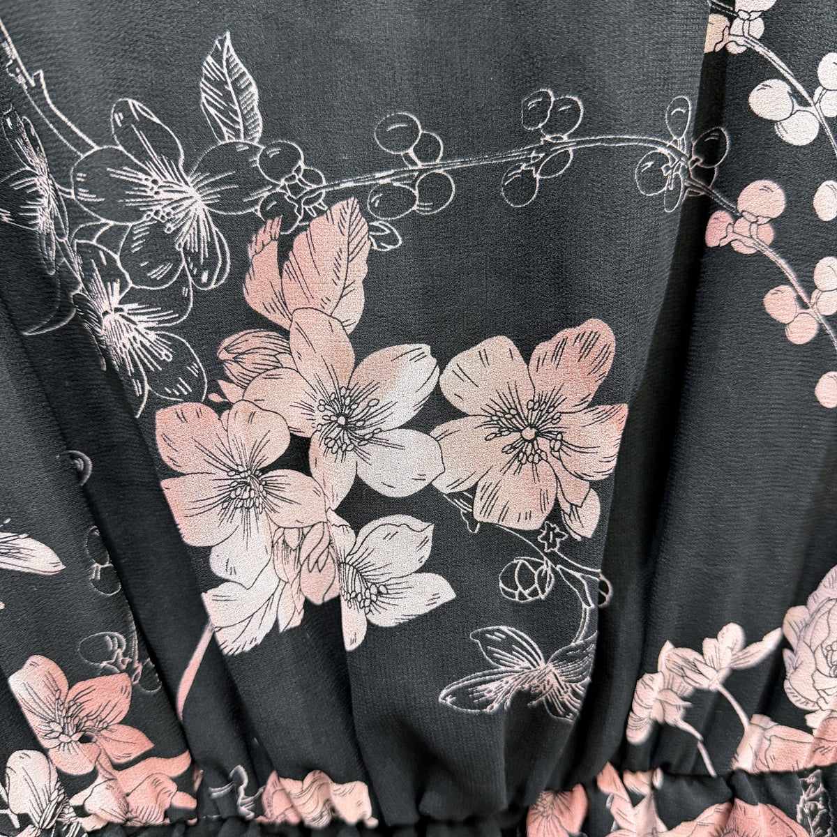 City Chic Womens Floral Print Midi Dress Casual Feminine Black Pink Size S NEW