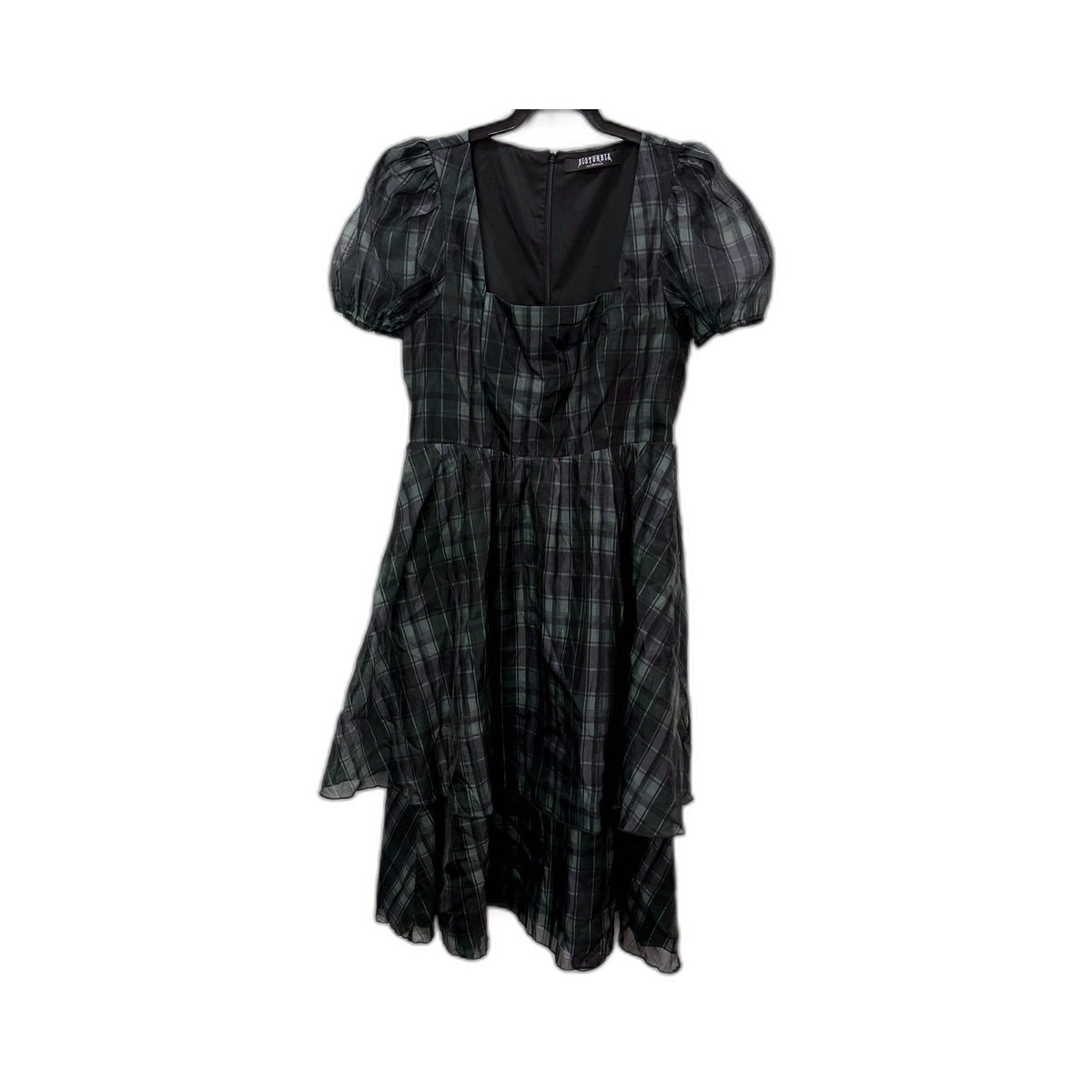 Disturbia Womens Plaid Mesh Layered Dress in Multi Color & - Size 12