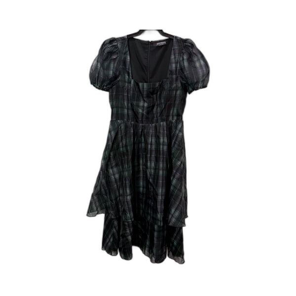 Disturbia Womens Plaid Mesh Layered Dress in Multi Color & - Size 12