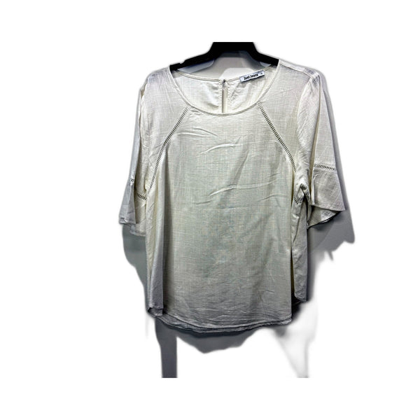 Just Jeans Womens Ribbed Bell Sleeve White Blouse for Women Size 14