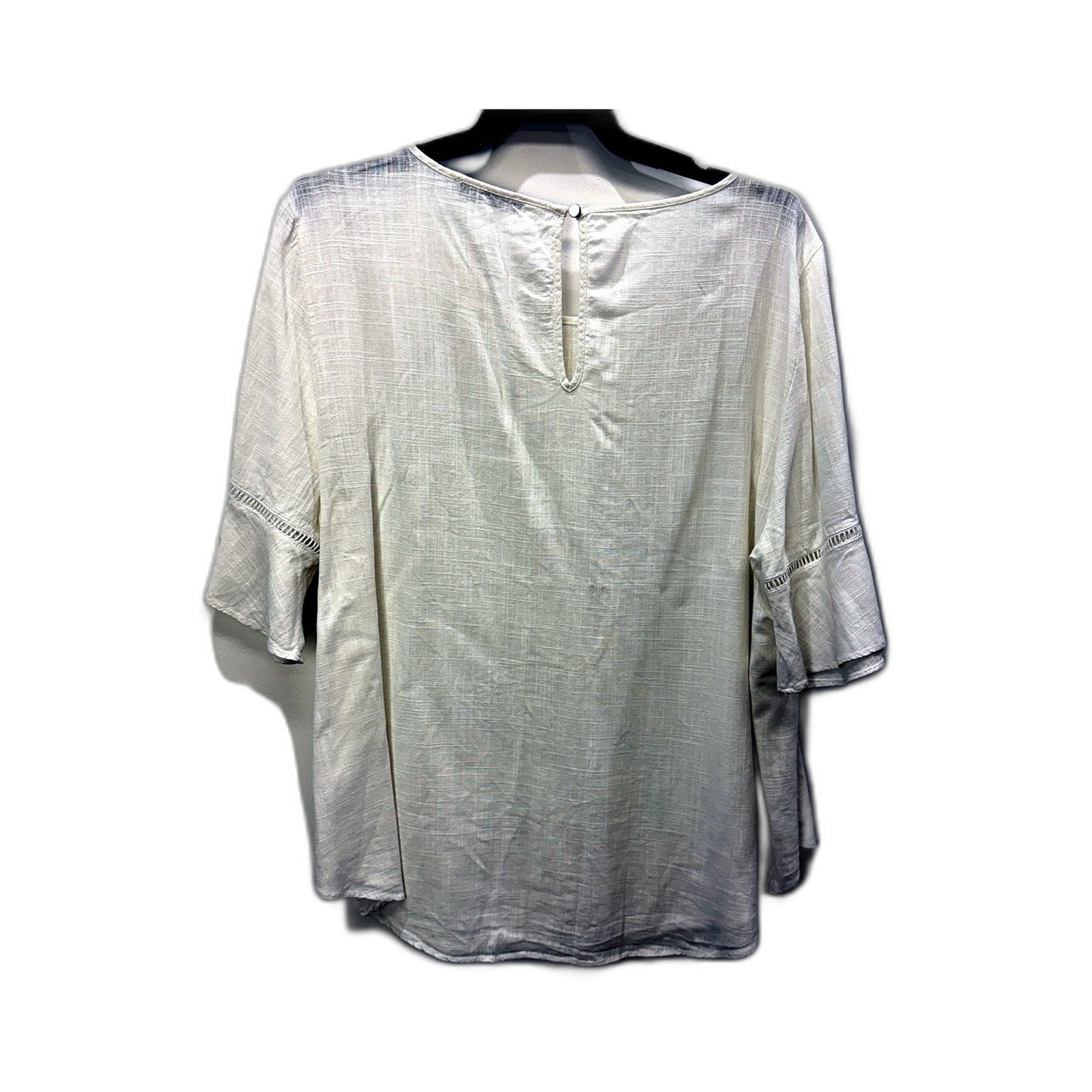 Just Jeans Womens Ribbed Bell Sleeve White Blouse for Women Size 14