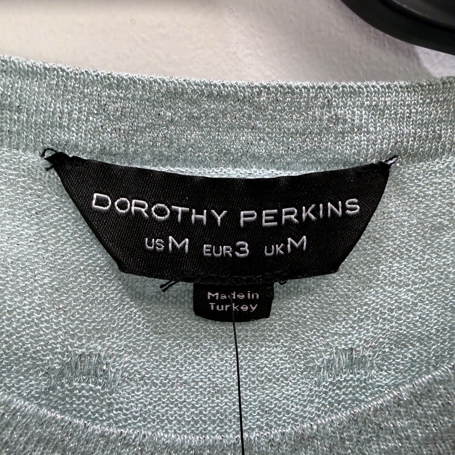 Dorothy Perkins Womens Textured Knit Pullover Sweatshirt Light Blue NEW