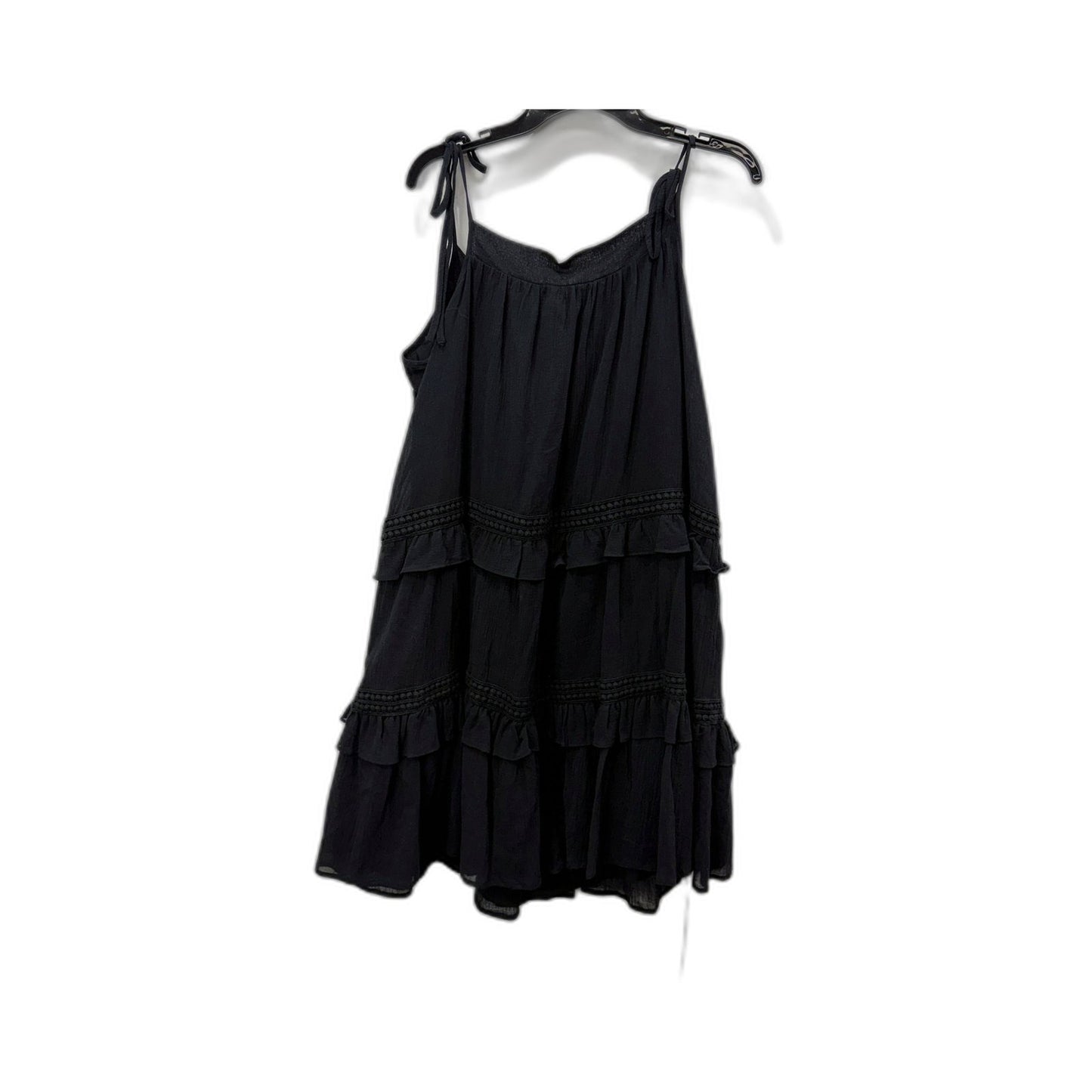 Decjuba Womens Hayley Trim Detail Dress Black Tie Strap Embroidered Size S NEW