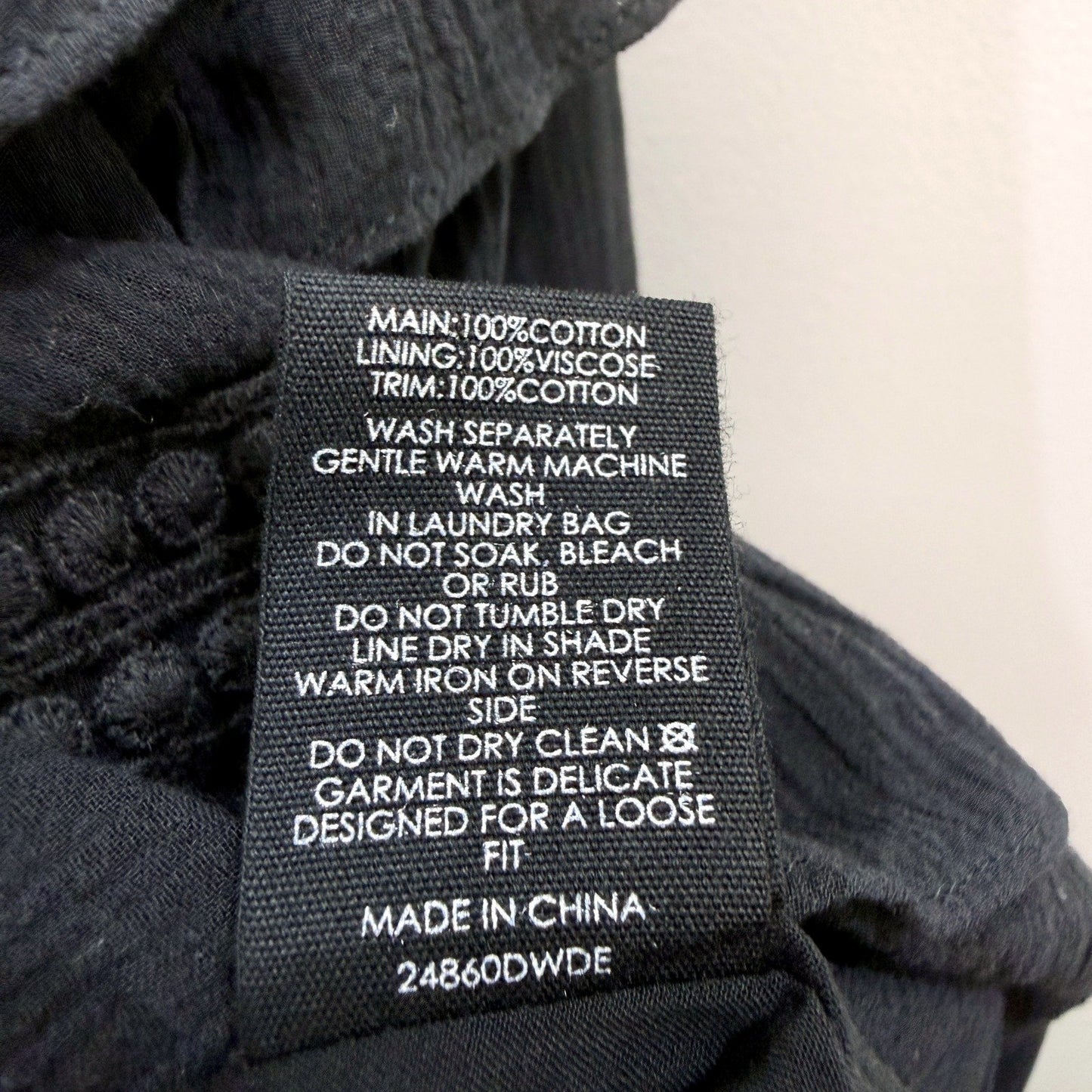 Decjuba Womens Hayley Trim Detail Dress Black Tie Strap Embroidered Size S NEW
