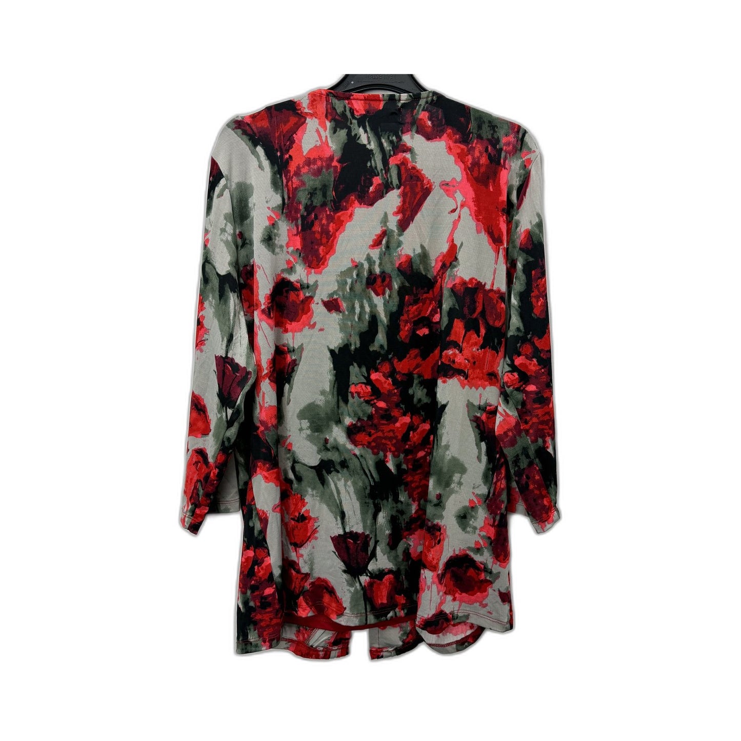 Ted Lapidus Womens Floral Print Kimono Jacket Polyester Multi Color Size XL