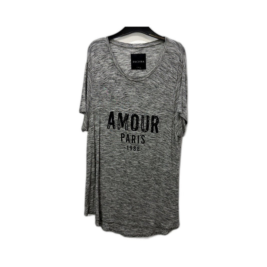 Decjuba Womens Oversized Gray Pullover Sweatshirt in Size Large