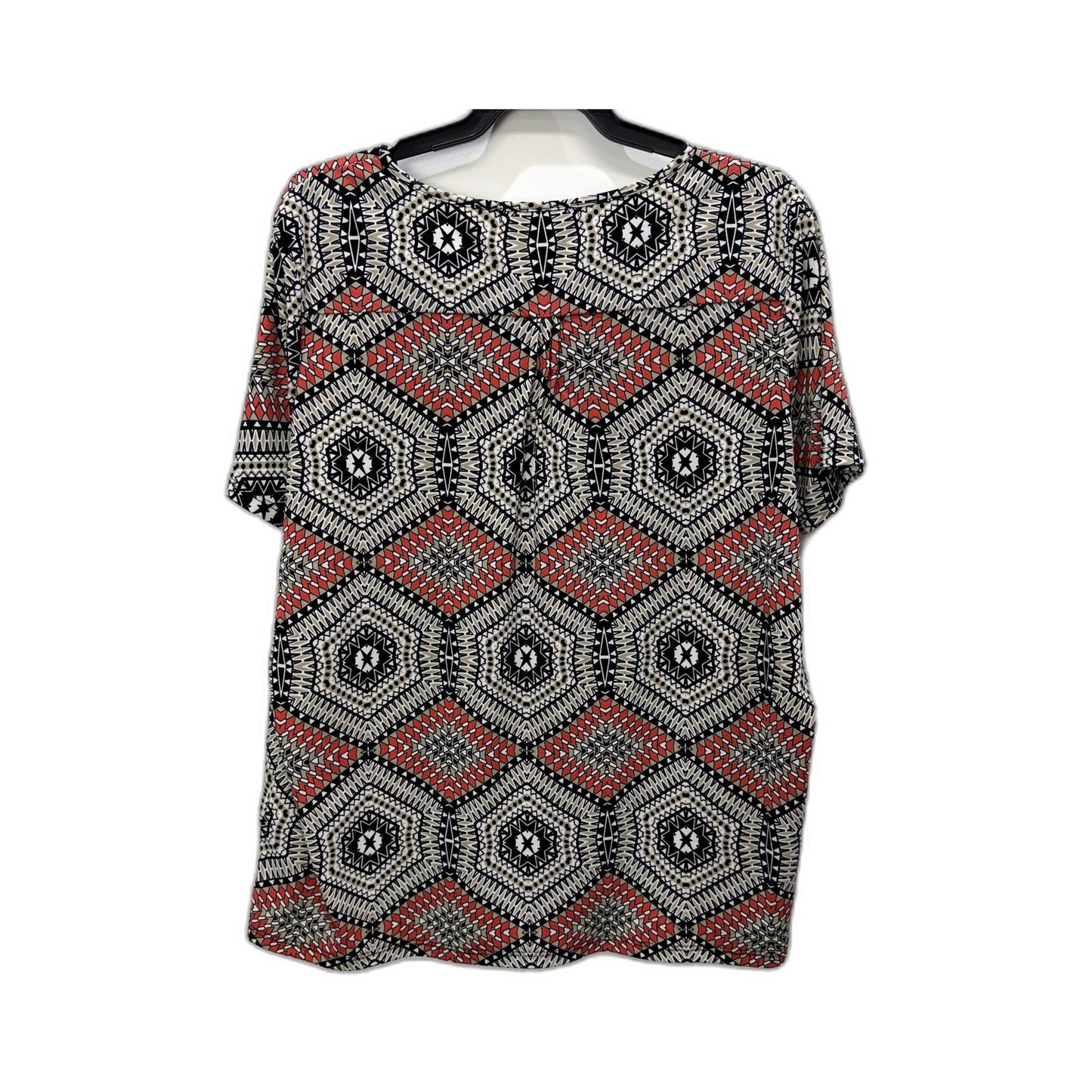 Noni B Womens Geometric Print Pullover Blouse Multi Color Size XL