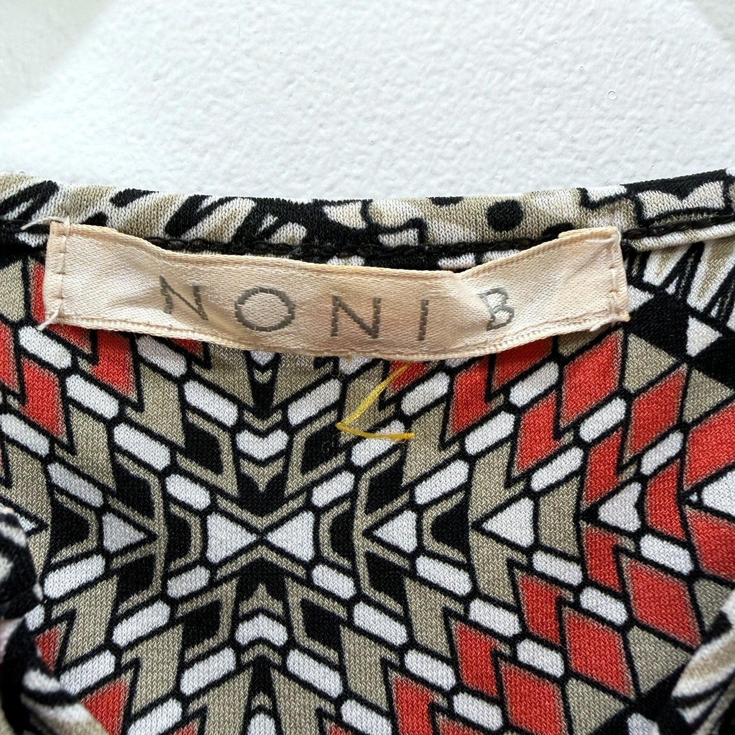 Noni B Womens Geometric Print Pullover Blouse Multi Color Size XL