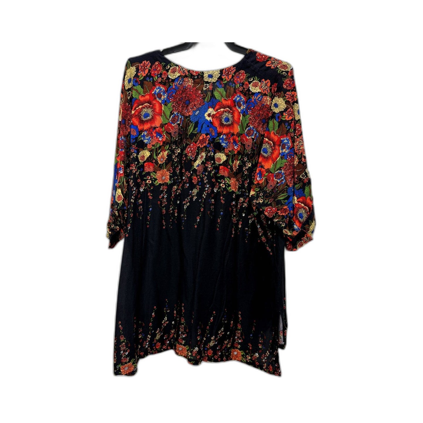 Kobomo Womens Floral Print Tunic Dress Casual Boho Multi Color Size S/M NEW