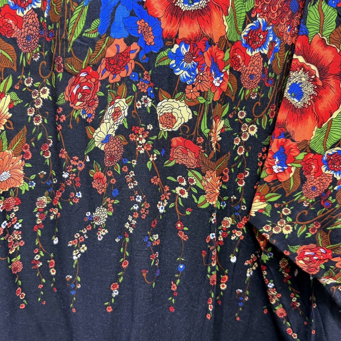 Kobomo Womens Floral Print Tunic Dress Casual Boho Multi Color Size S/M NEW