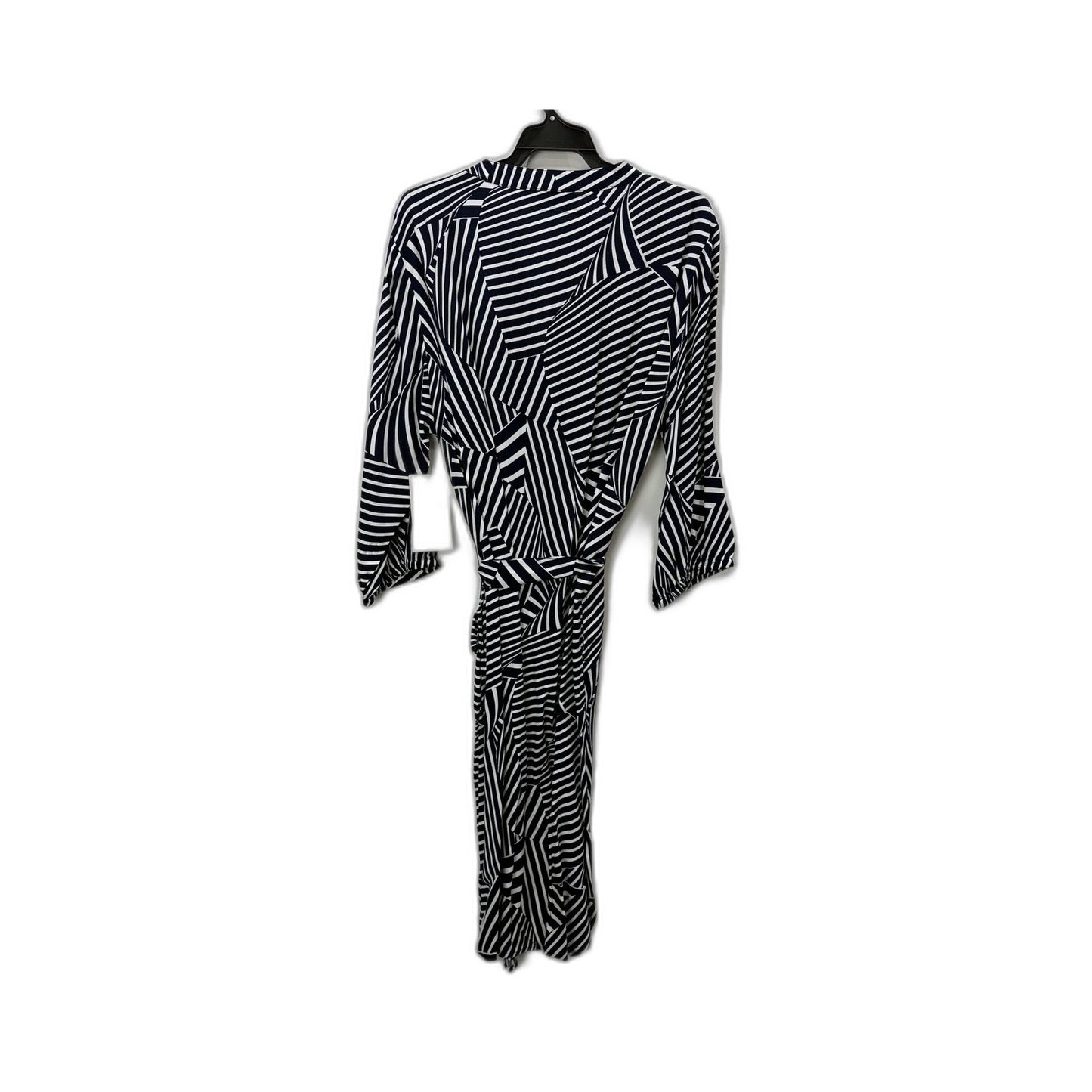 Black Pepper Womens Striped Midi Dress in and White, Size 16 NEW