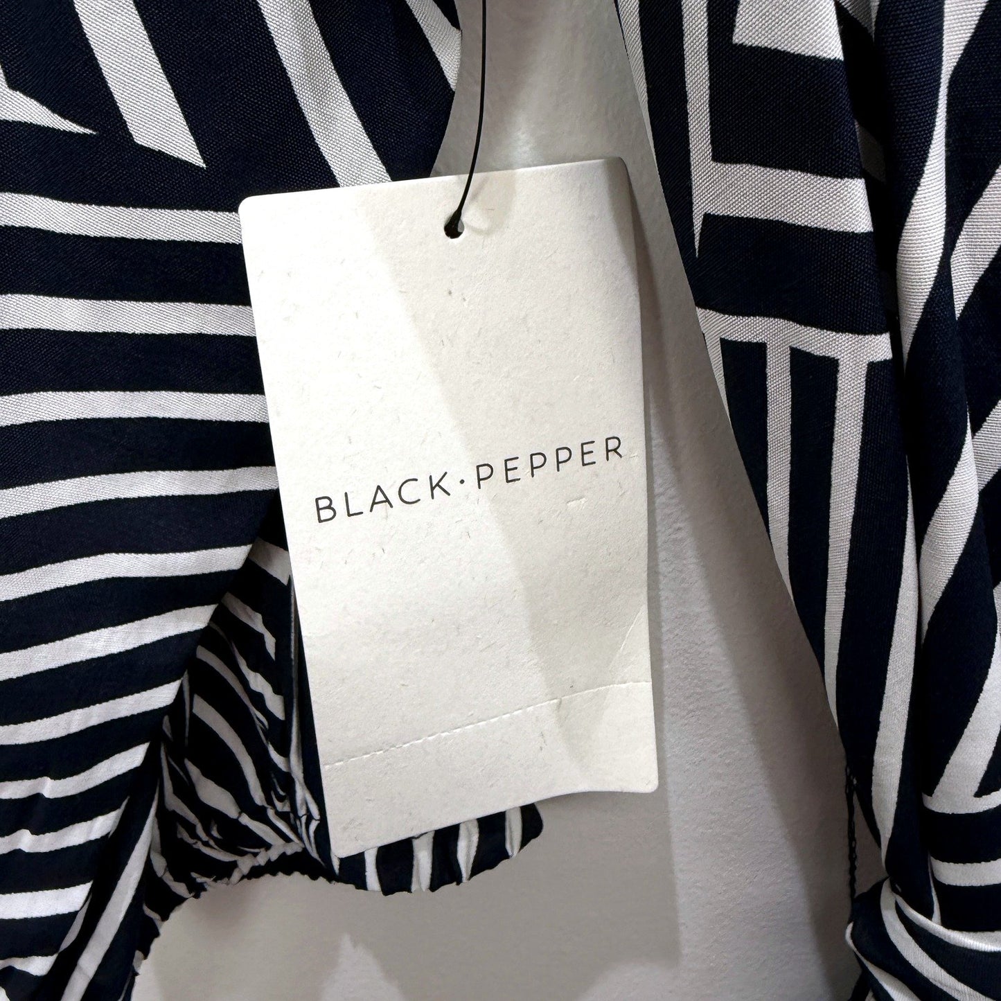 Black Pepper Womens Striped Midi Dress in and White, Size 16 NEW