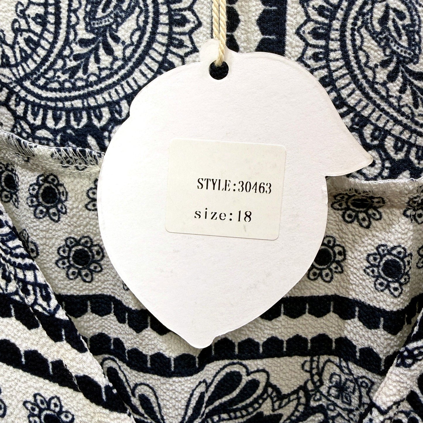 Sweet Lemon Womens Paisley Print Maxi Dress Floral Boho Blue and White Size NEW