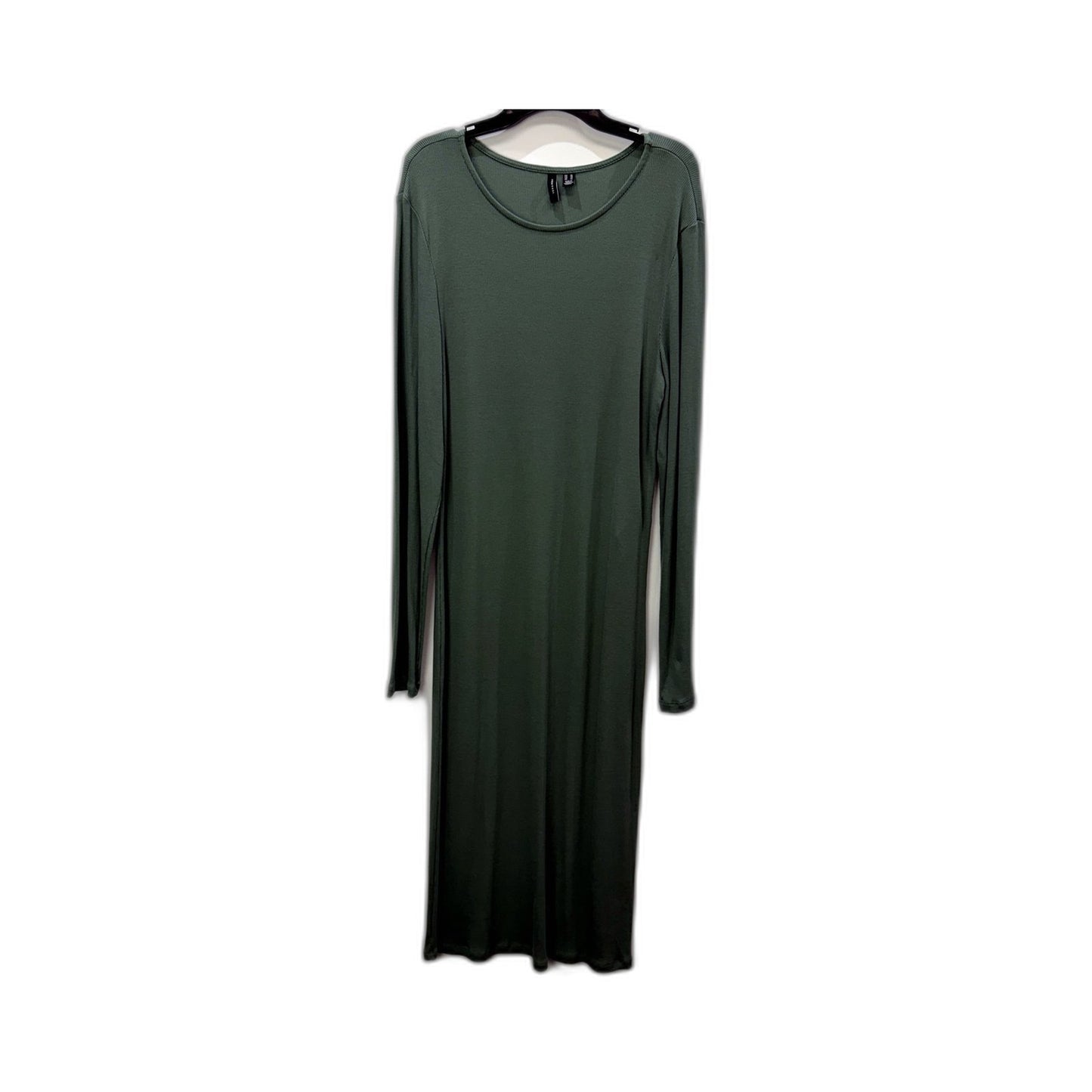 Vero Moda Womens Olive Green Maxi Dress with Long Sleeves, Size XL NEW