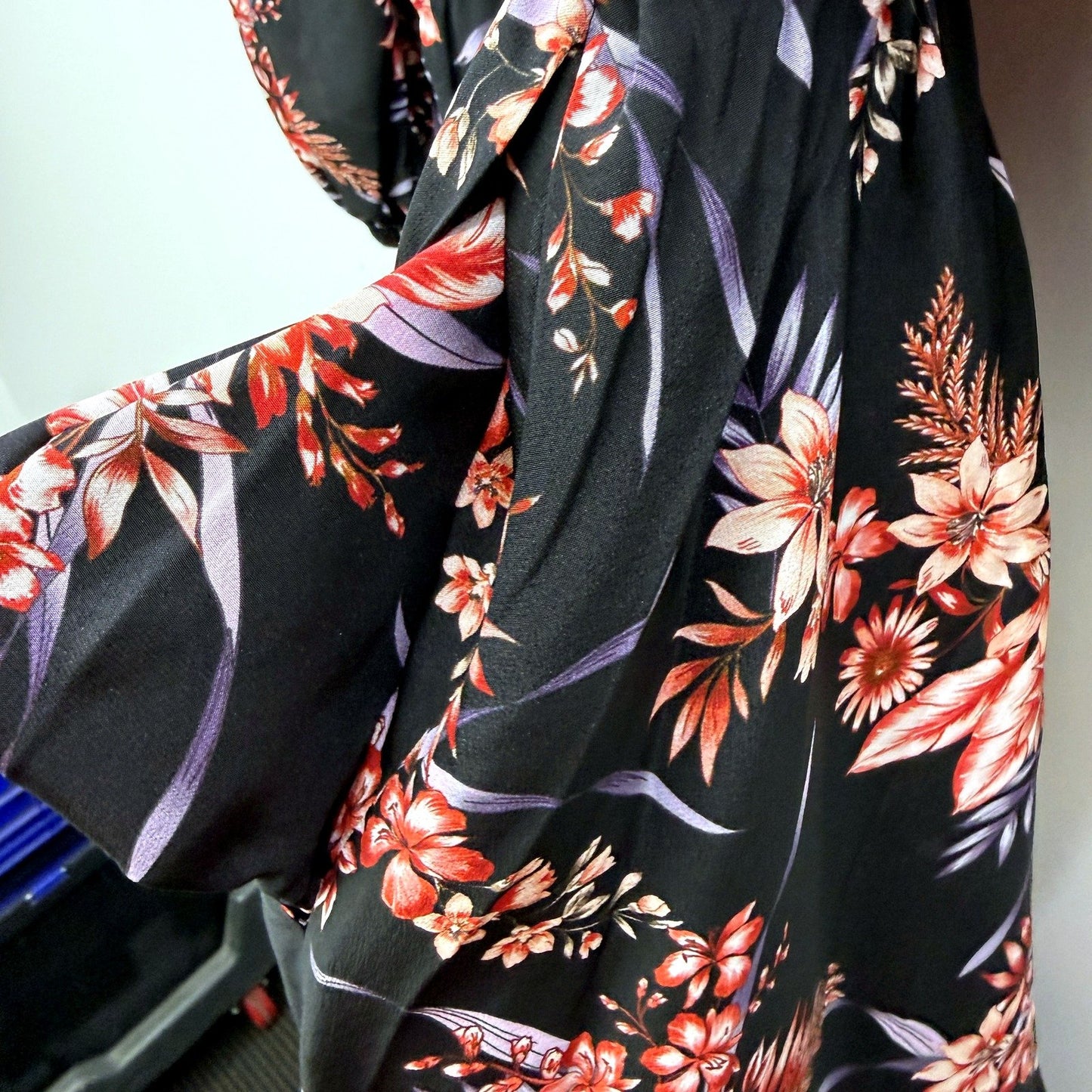 Marcs Womens Bouquet-Hearted Silk Dress in Black Multi, Size 12 NEW