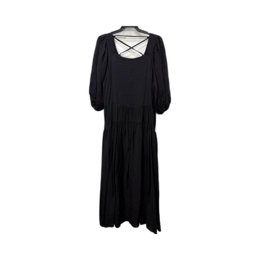 Three of Something Womens Tiered Maxi Dress Criss-Cross Back Black Size XXL NEW