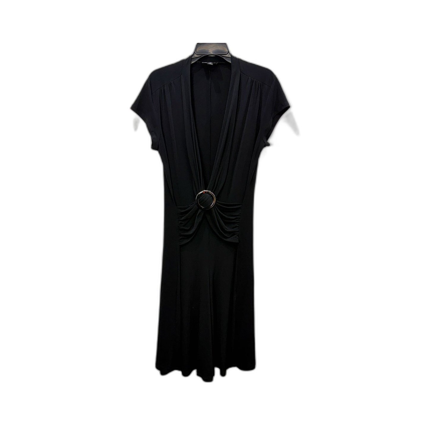 Simone Turpin Womens Ruched Waist Cocktail Party Dress in Black, Size 16