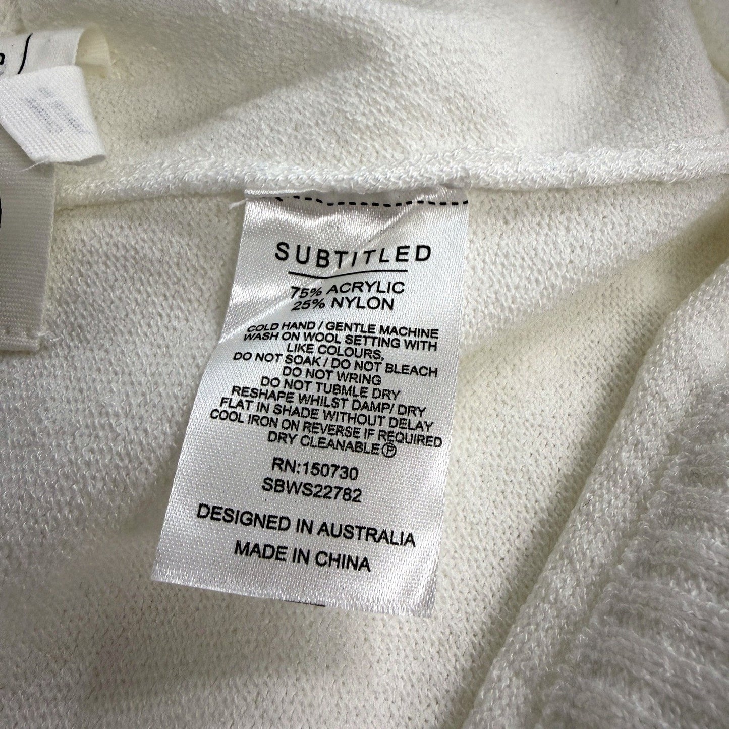 Subtitled Womens Casual Soft Lounge Sweatpants in White - Size S