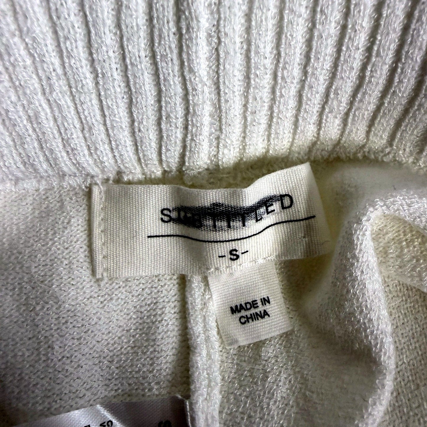 Subtitled Womens Casual Soft Lounge Sweatpants in White - Size S