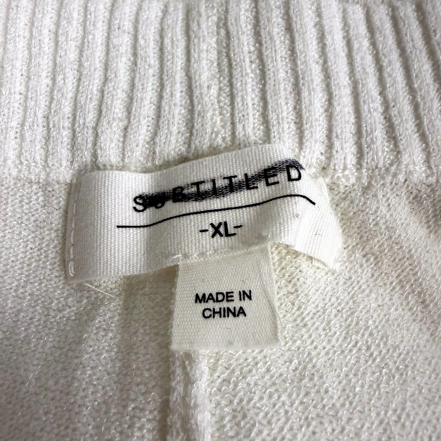 Subtitled Womens Casual Sweatpants Lounge Pants Acrylic Nylon White Size XL
