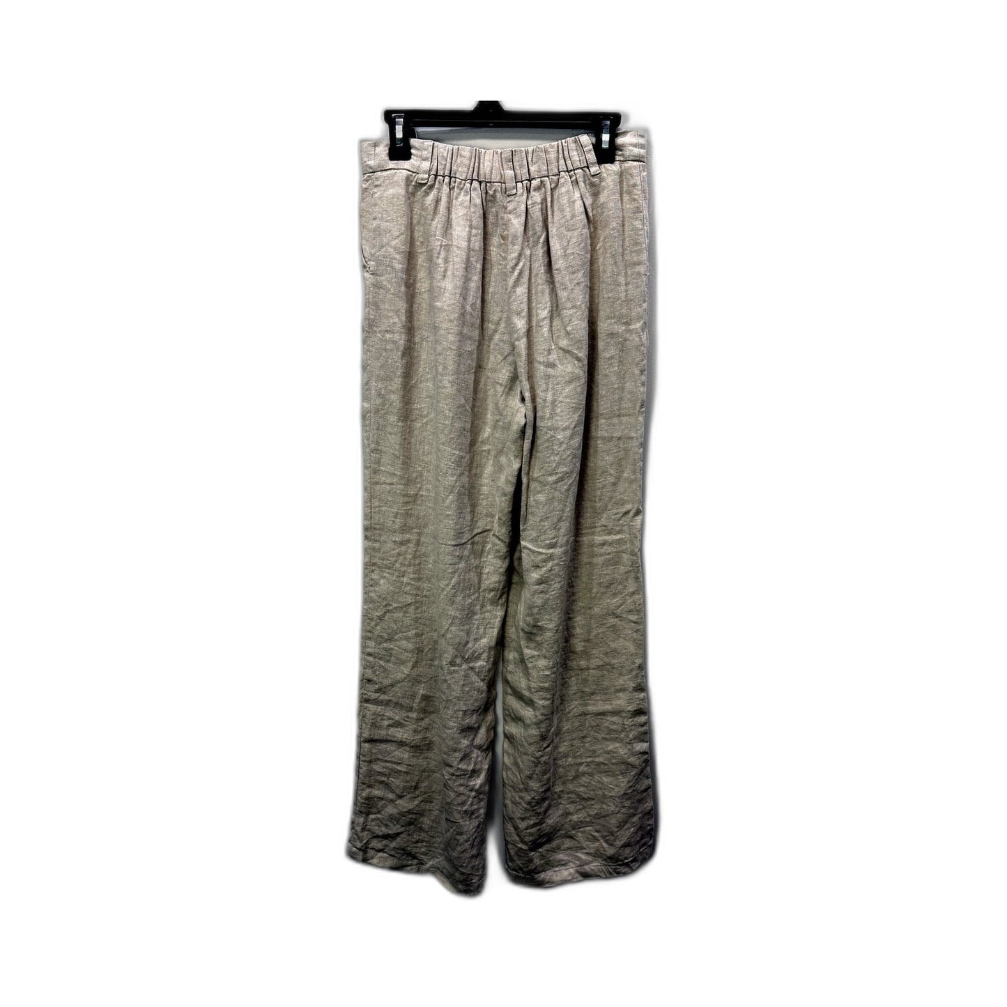 Subtitled Womens Linen Pants Casual Loose Fit Elastic Waist Beige Size S NEW