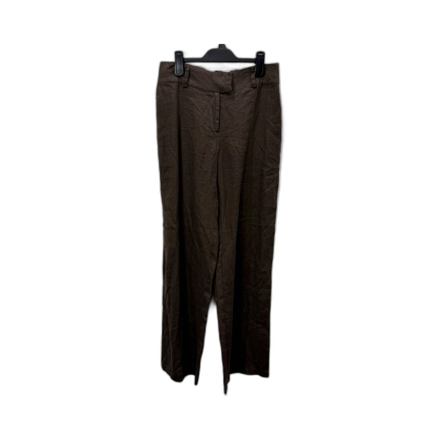 Subtitled Womens Brown Linen Pants Casual Comfortable Cotton Blend Size L NEW