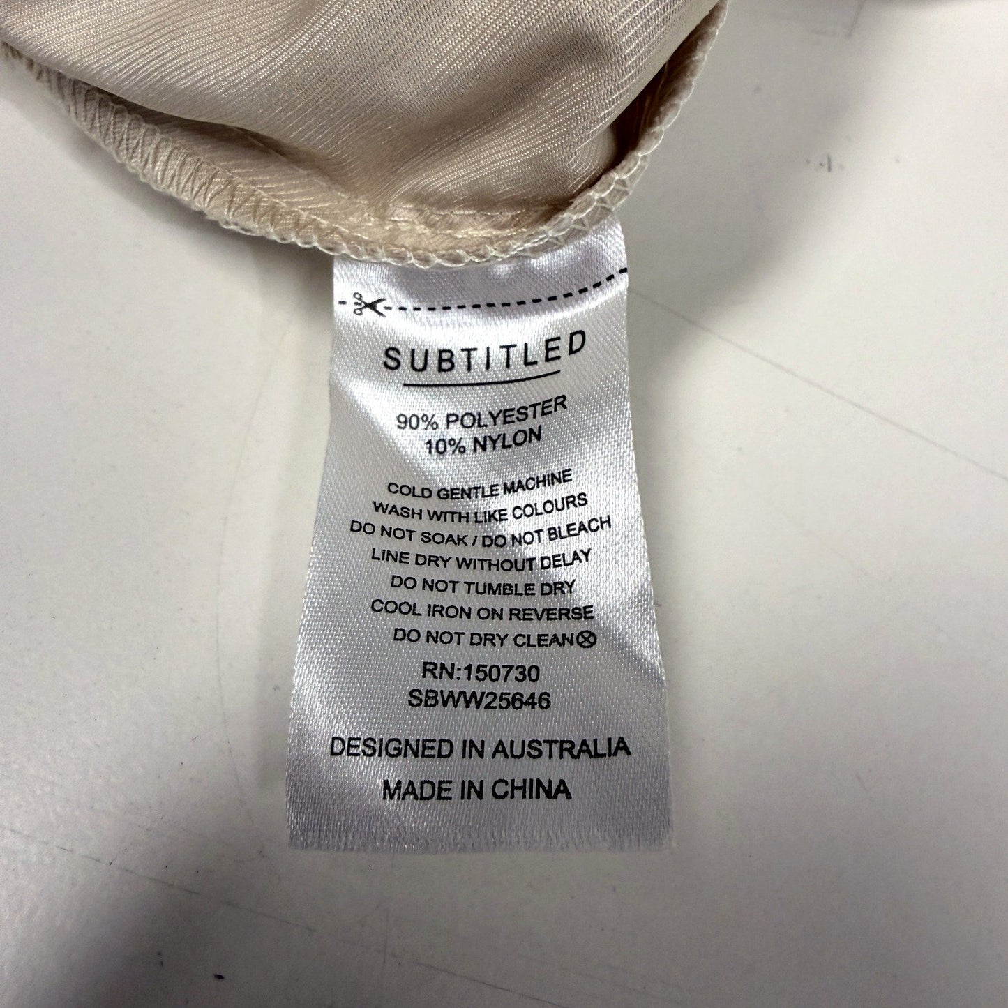 Subtitled Womens Beige Cargo Pants with Elastic Waist and Drawstring Size M NEW