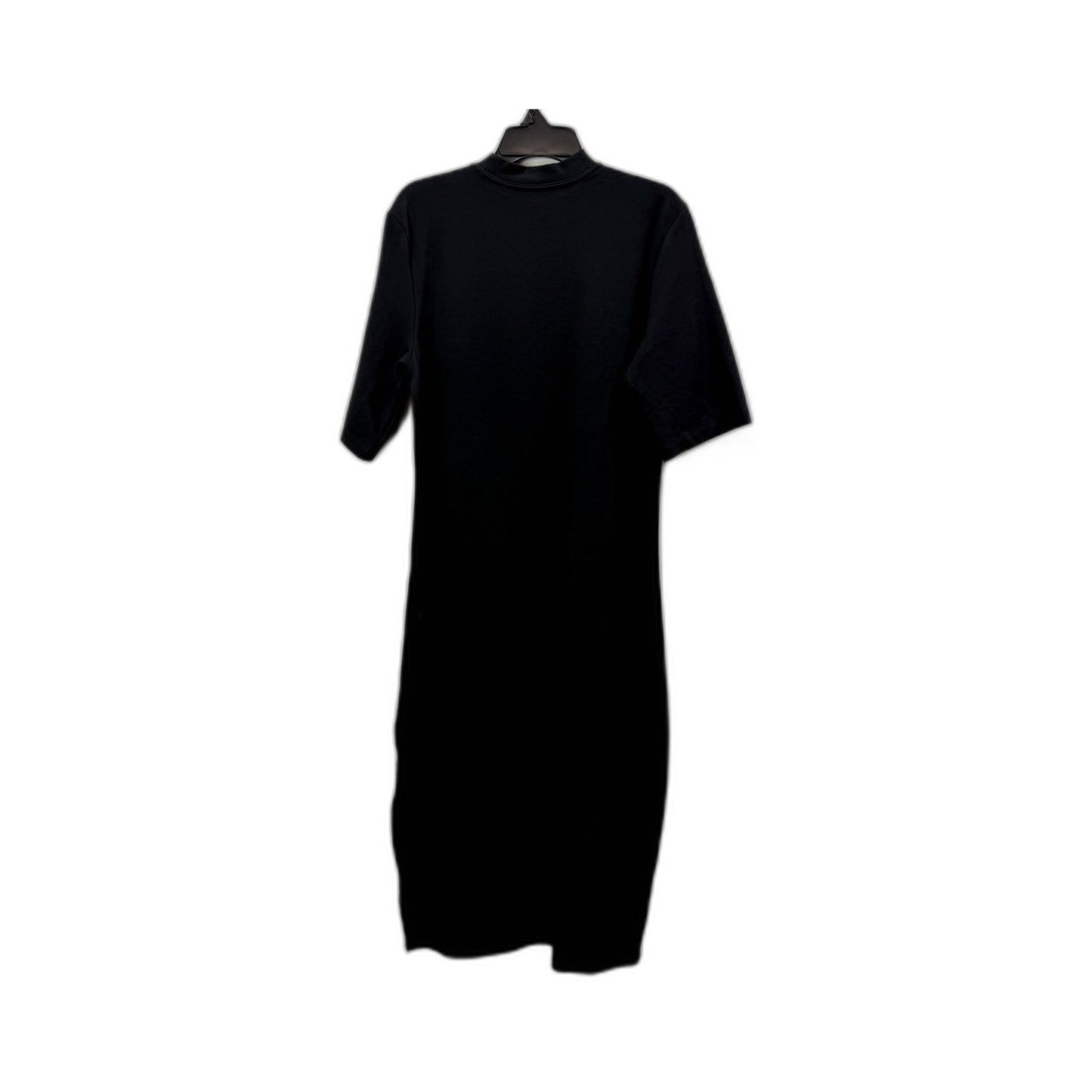 Nike Womens Black Mock Neck Pullover Sweatshirt Maxi T-Shirt Dress Size L