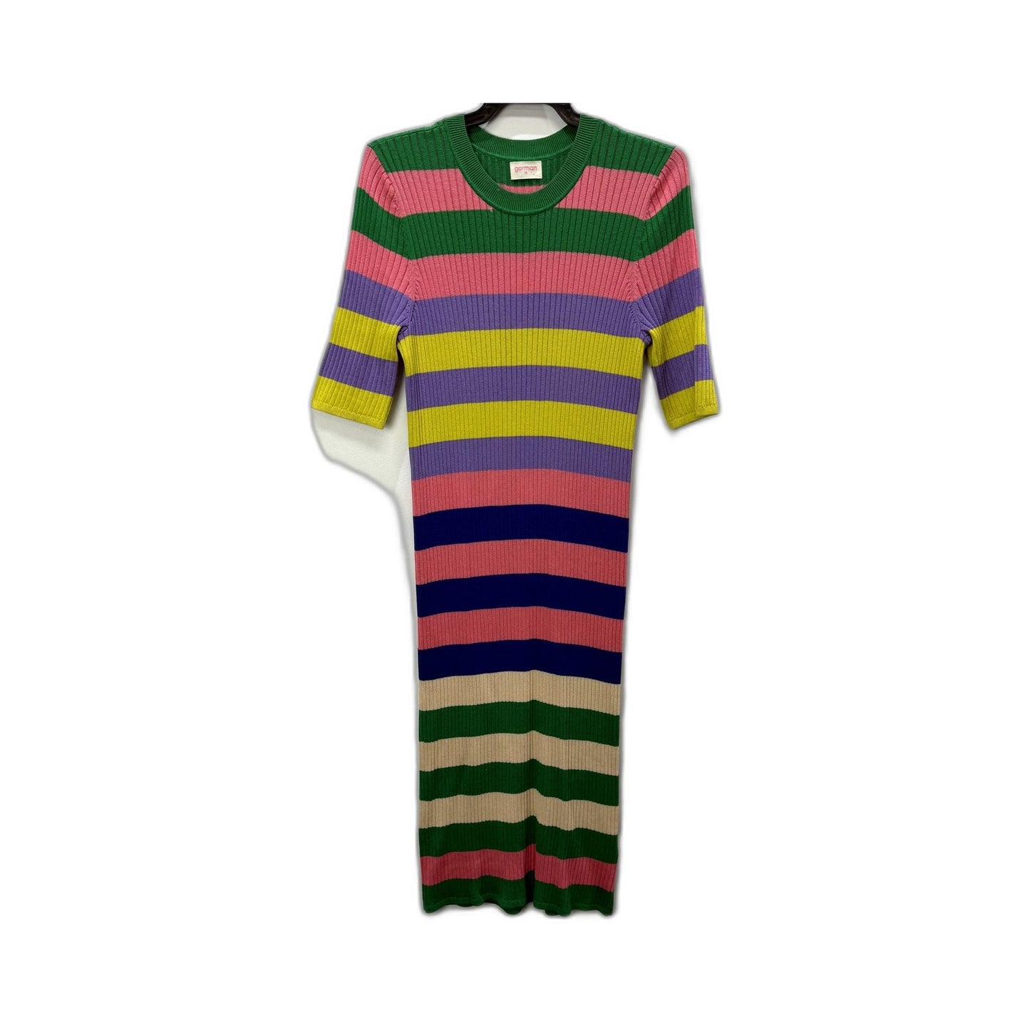 Gorman Womens Striped Knit Dress Colorful Casual Feminine Modal Cotton Size 10
