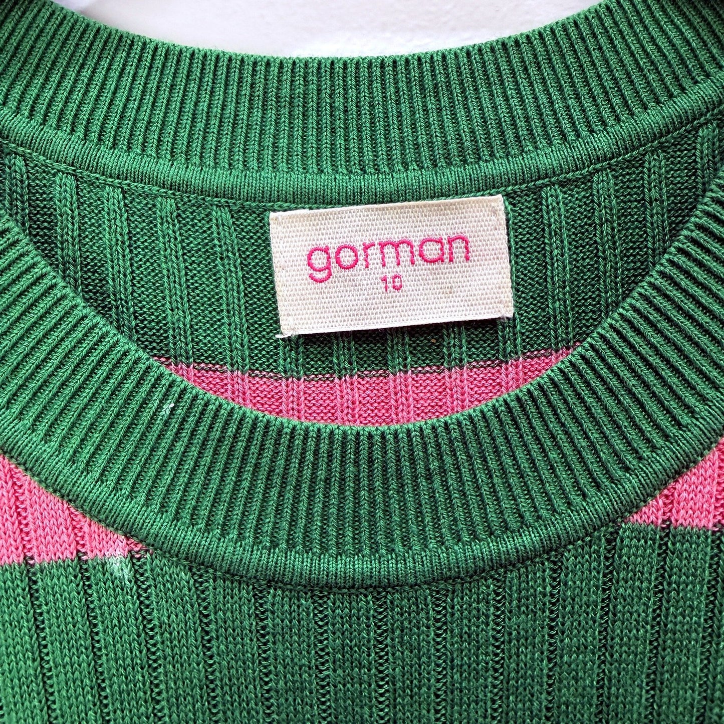 Gorman Womens Striped Knit Dress Colorful Casual Feminine Modal Cotton Size 10