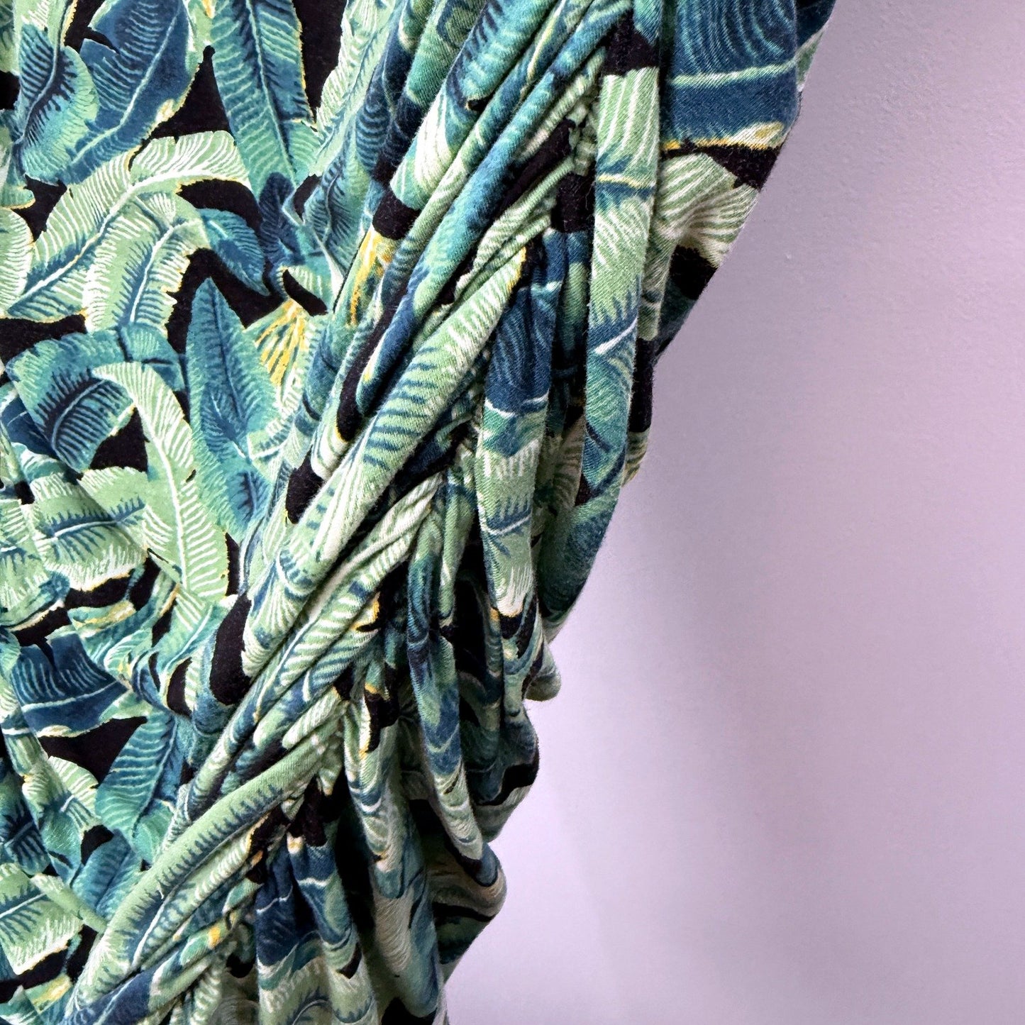 Country Road Womens Tropical Leaf Print Maxi Dress Multi Color Size XL NEW