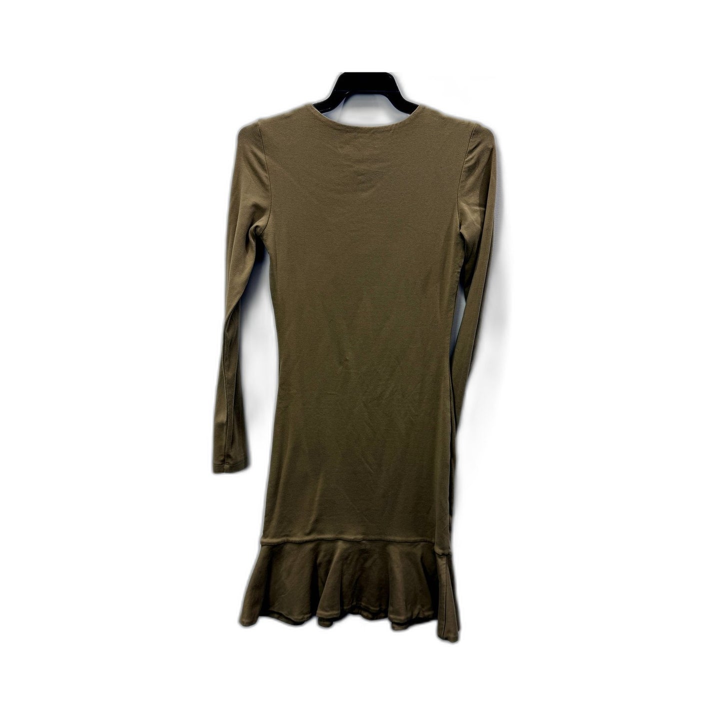 Kookai Womens Pullover Dress with Ruffle Hem and Long Sleeves, Tan, Size 1 NEW