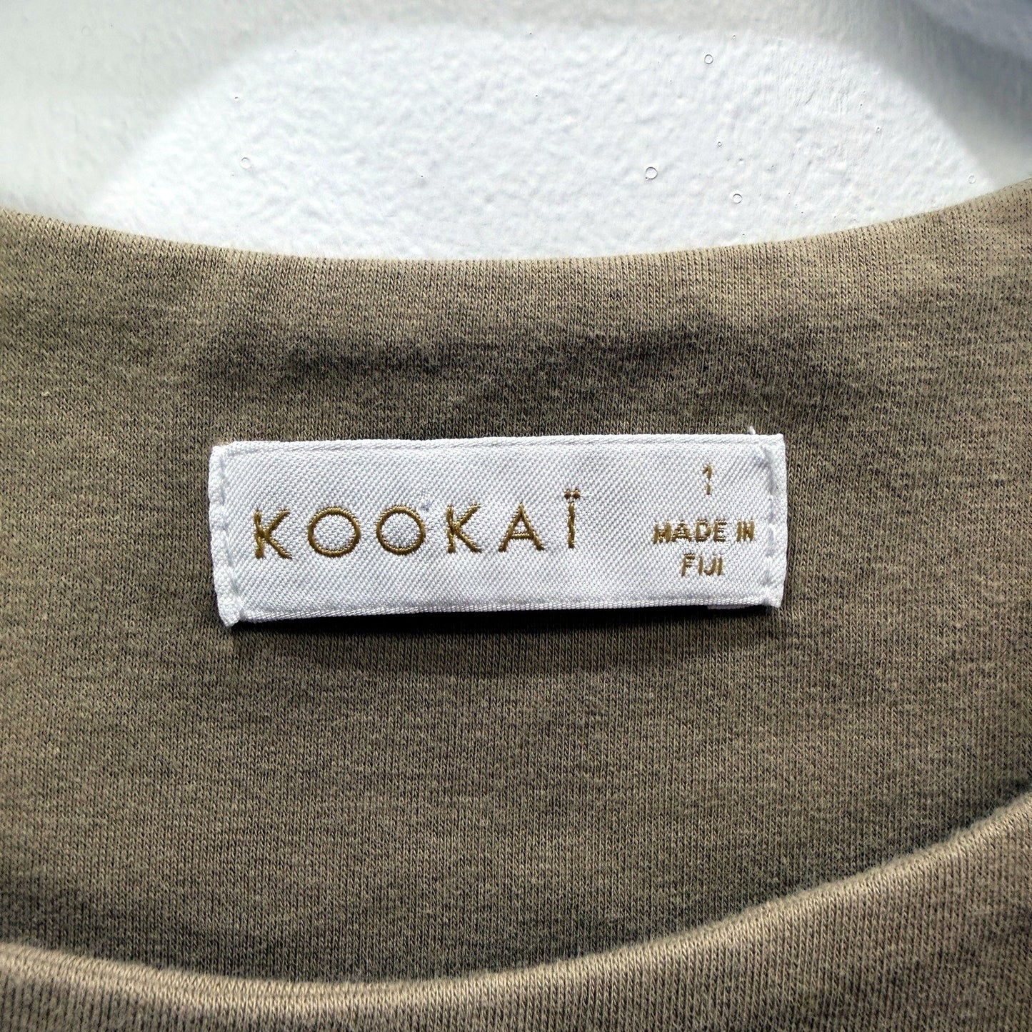 Kookai Womens Pullover Dress with Ruffle Hem and Long Sleeves, Tan, Size 1 NEW