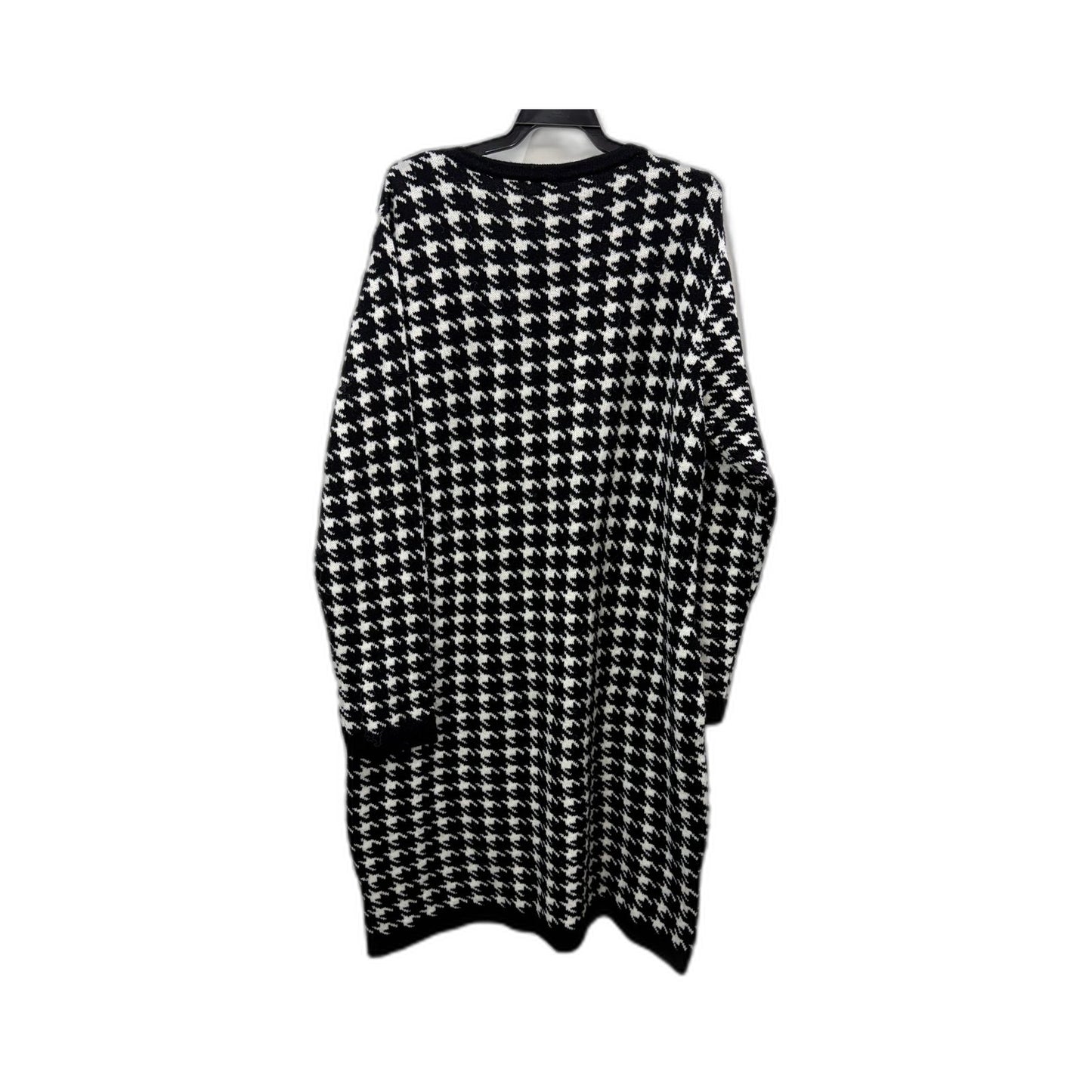 Body Flirt Womens Houndstooth Knit Sweater Dress Black and White Size XL
