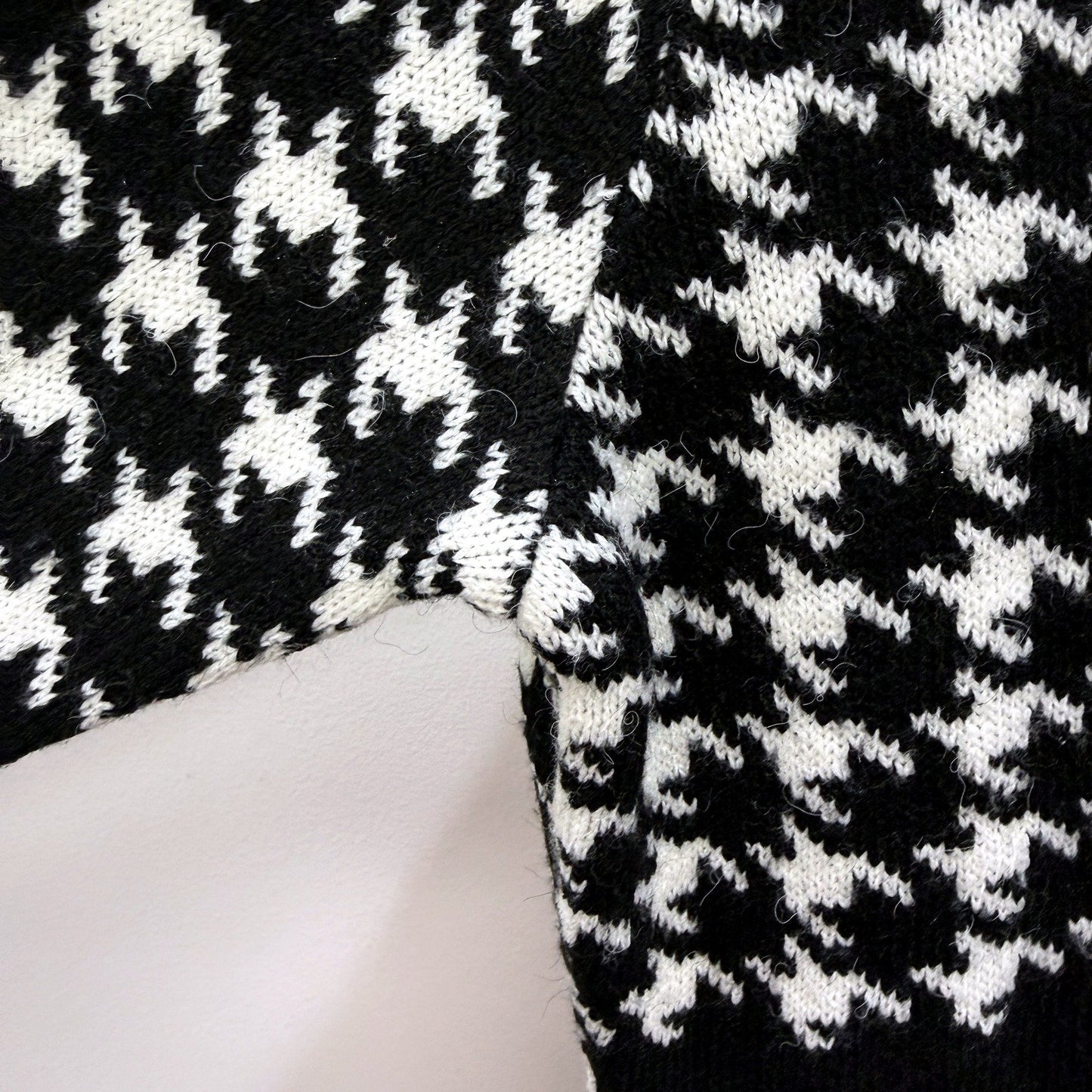 Body Flirt Womens Houndstooth Knit Sweater Dress Black and White Size XL