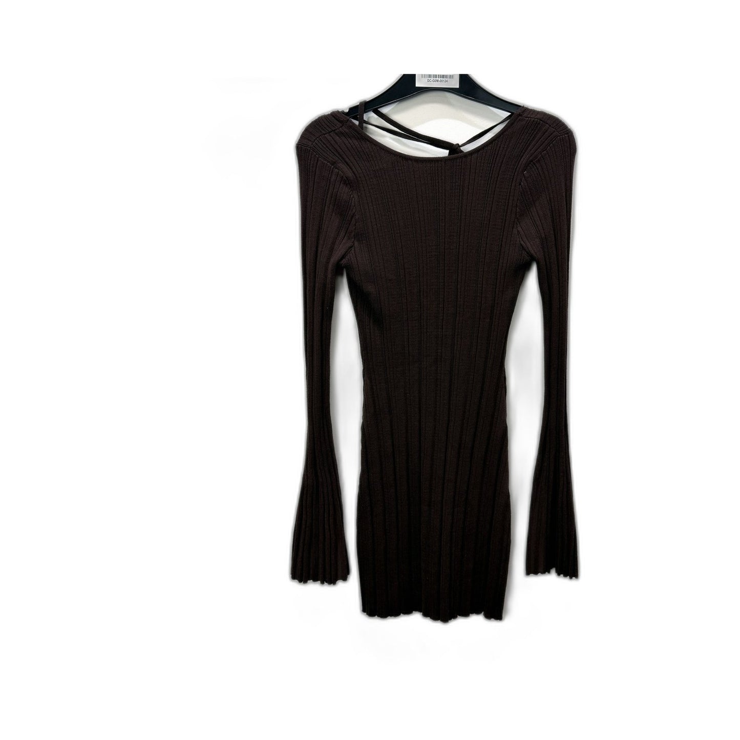 Subtitle Womens Ribbed Knit Bell Sleeve Dress in Brown - Size S NEW
