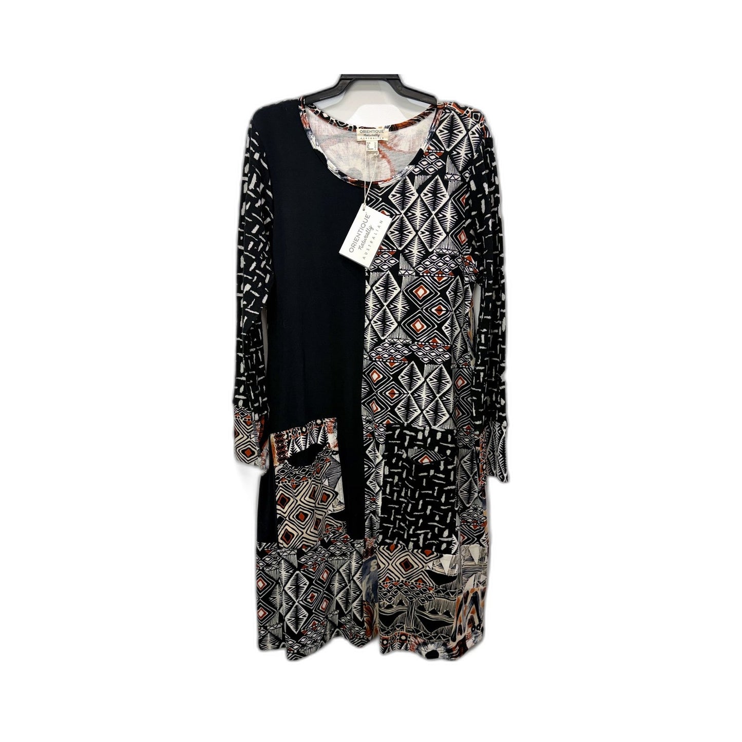 Orientique Womens Patchwork Floral Print Boho Casual Dress Size 12 NEW
