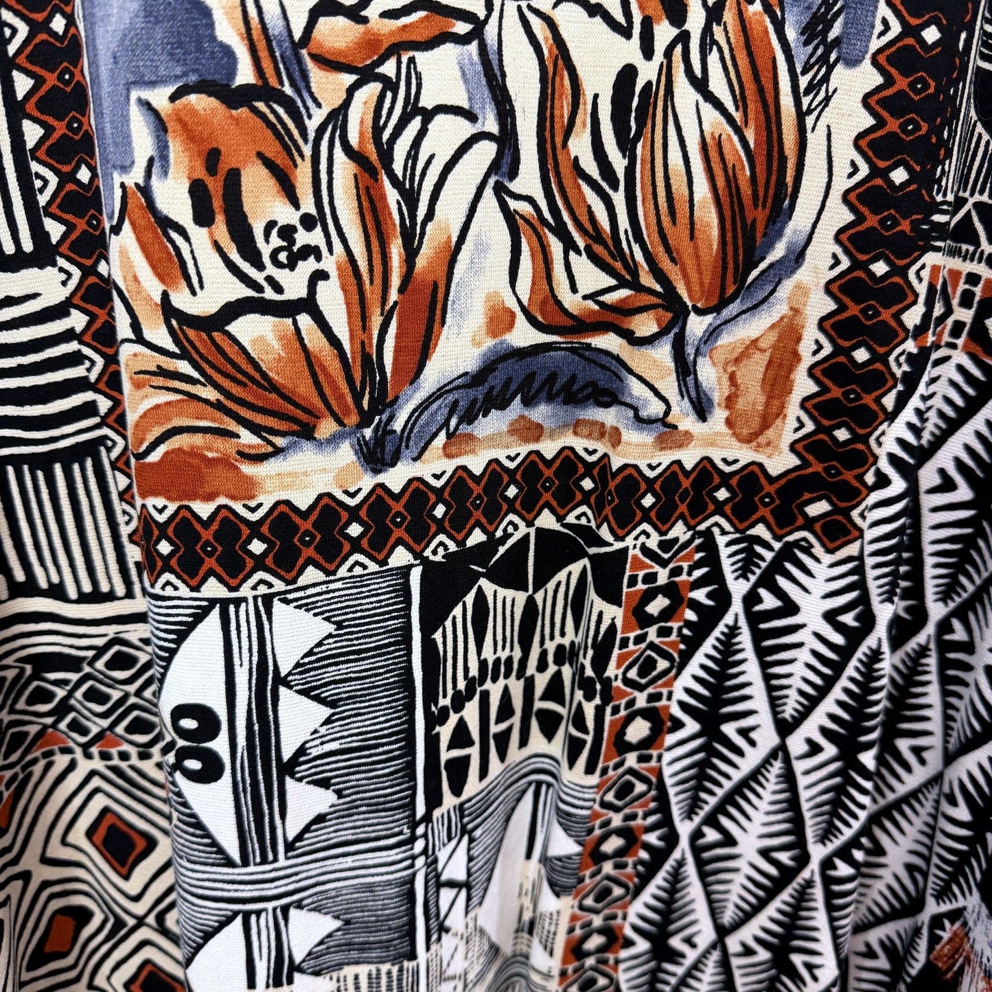 Orientique Womens Patchwork Floral Print Boho Casual Dress Size 12 NEW