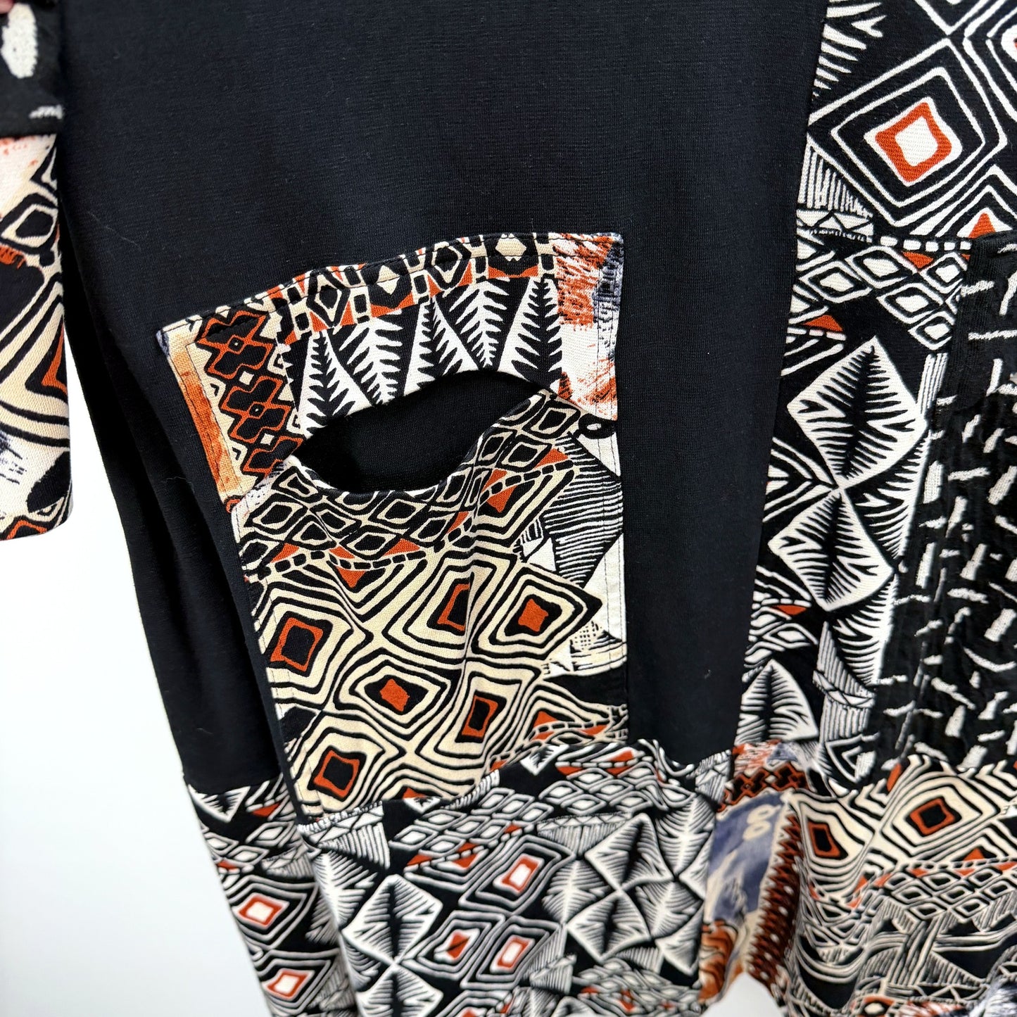 Orientique Womens Patchwork Floral Print Boho Casual Dress Size 12 NEW