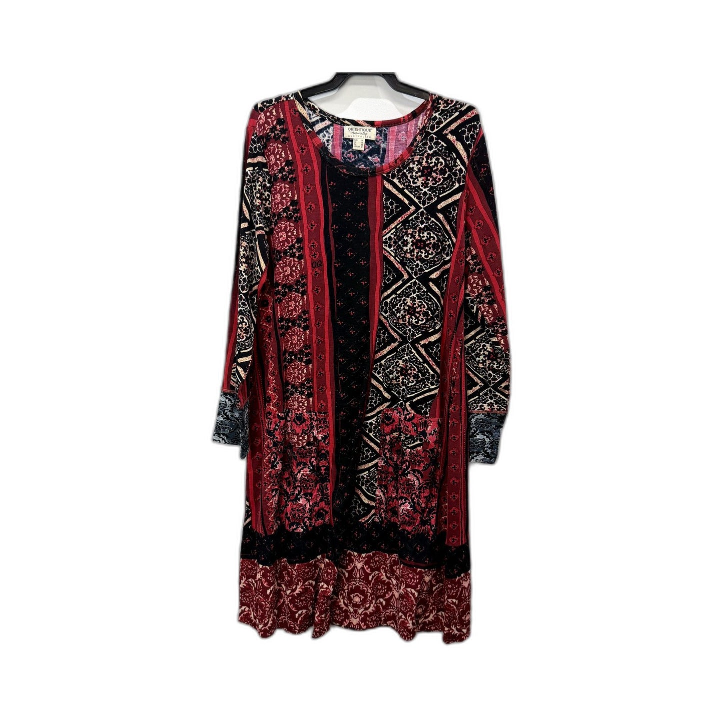 Orientique Womens Floral Tunic Dress Casual Lightweight Multi Color Size 14 NEW