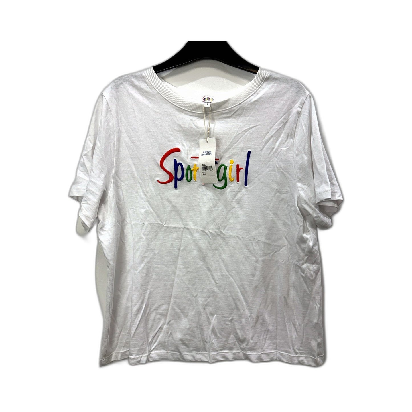 Sportsgirl Womens Graphic Cotton Pullover Sweatshirt in White, Size S NEW