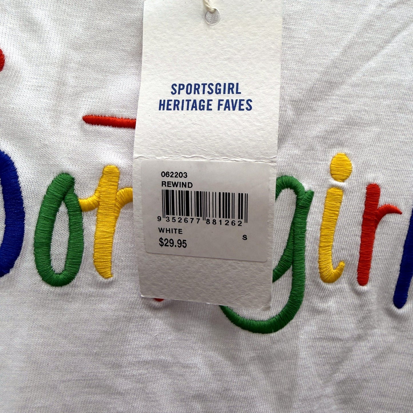 Sportsgirl Womens Graphic Cotton Pullover Sweatshirt in White, Size S NEW