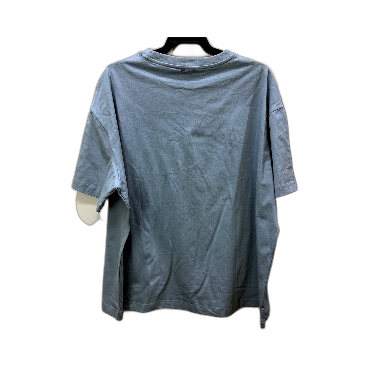 Subtitled Womens Light Blue Graphic T-Shirt Casual Cotton Tee Size M/L NEW