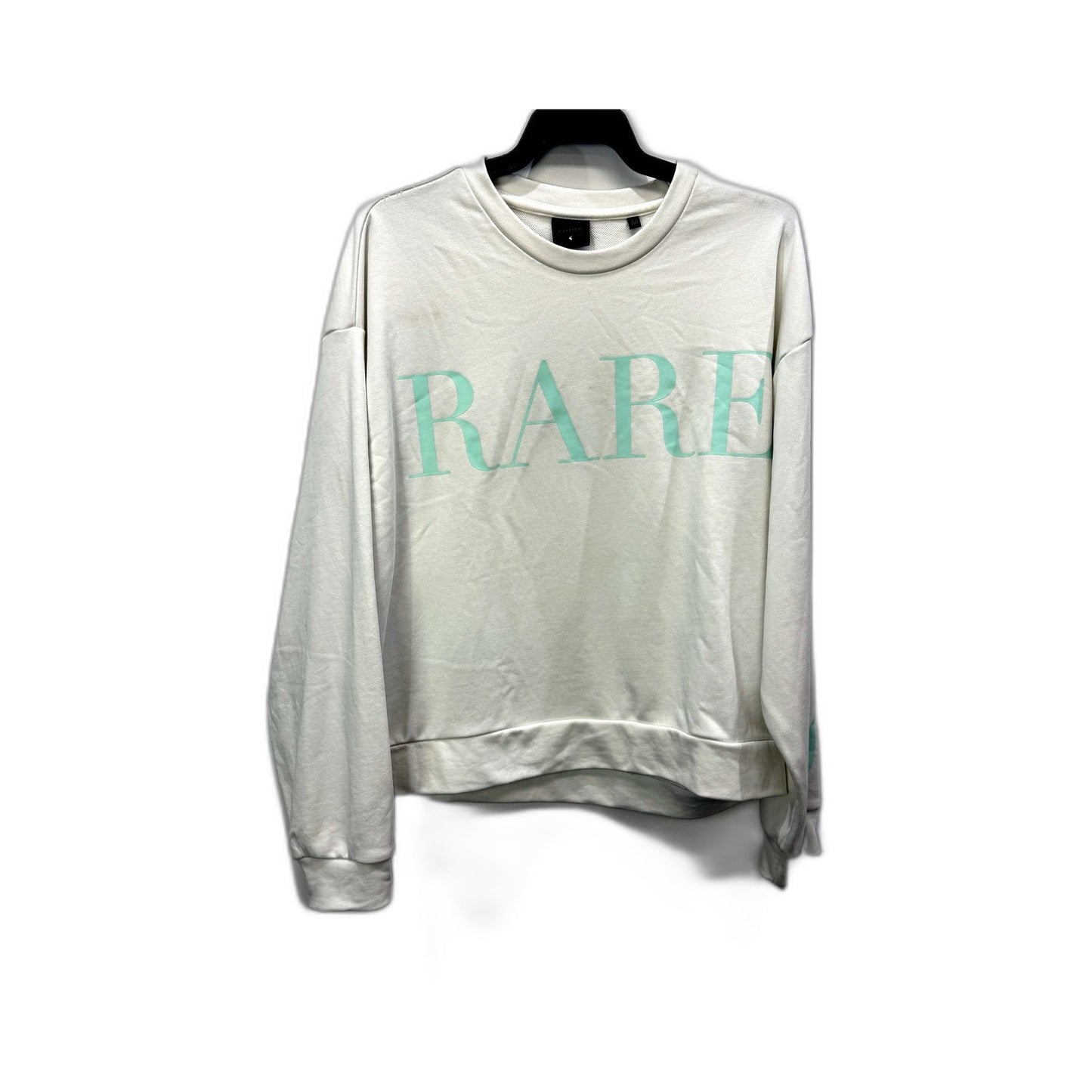 Rareism Womens Pullover Sweatshirt Comfortable Cotton Blend White Size M