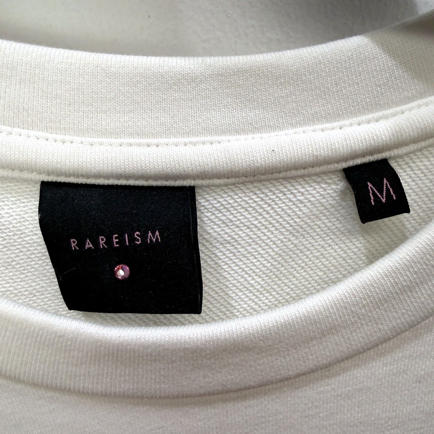 Rareism Womens Pullover Sweatshirt Comfortable Cotton Blend White Size M