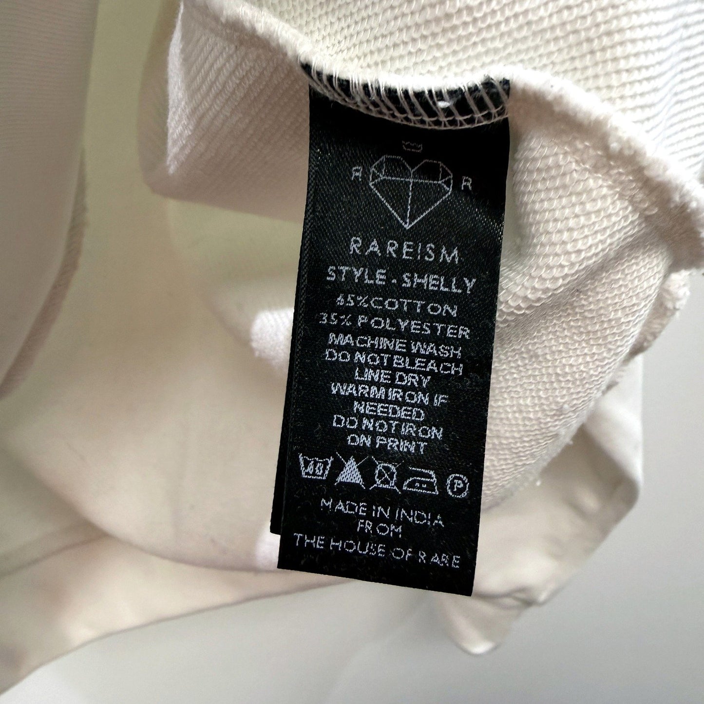 Rareism Womens Pullover Sweatshirt Comfortable Cotton Blend White Size M