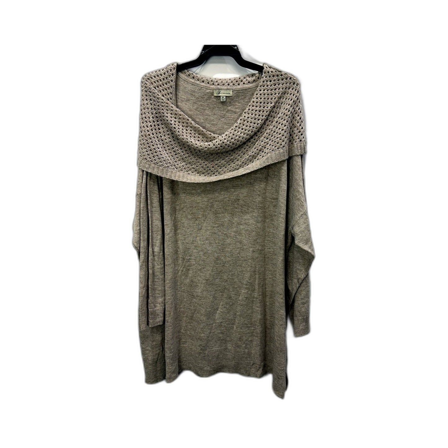 Autograph Womens Oversized Pullover Sweater Dress Beige Cowl Neck Size XL