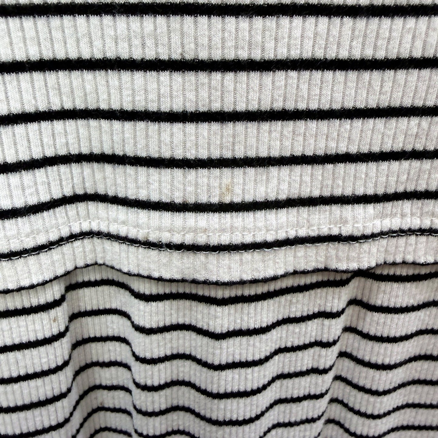 Ripe Womens Striped Pullover Dress - Knit Ribbed Black and White Size S